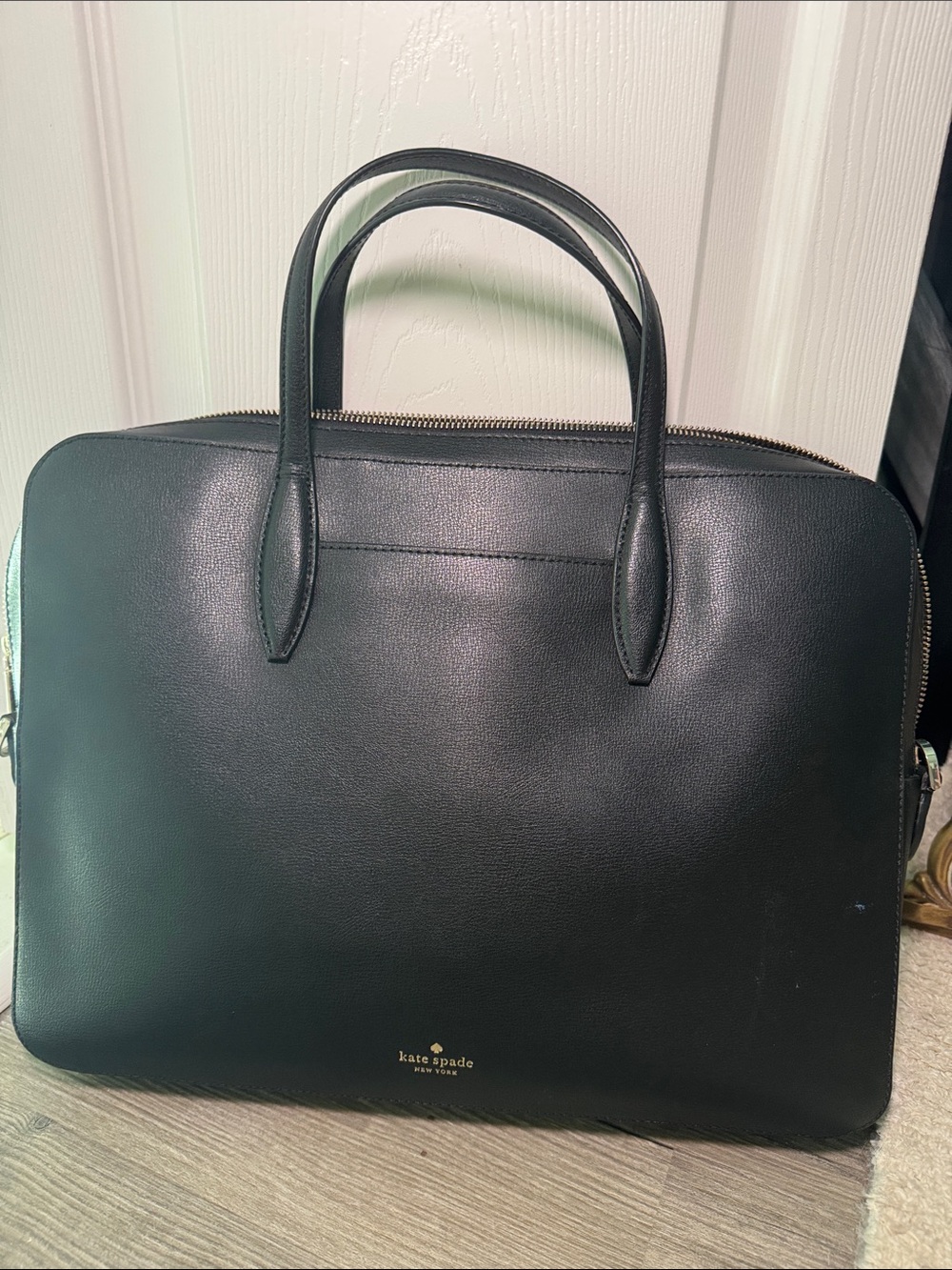kate spade Black Leather Laptop Bag
